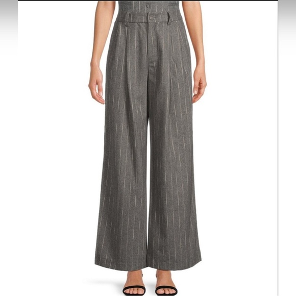 Le'AL.X Pants - Le'AL.X Knit Wool Blend High Rise Flat Front Pleated Wide Leg Trousers Sz 0 NWT-